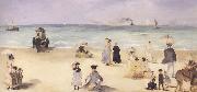 Edouard Manet Sur la plage de Boulogne (mk40) oil painting reproduction